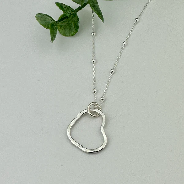 Floating Heart Sterling Silver Pendant