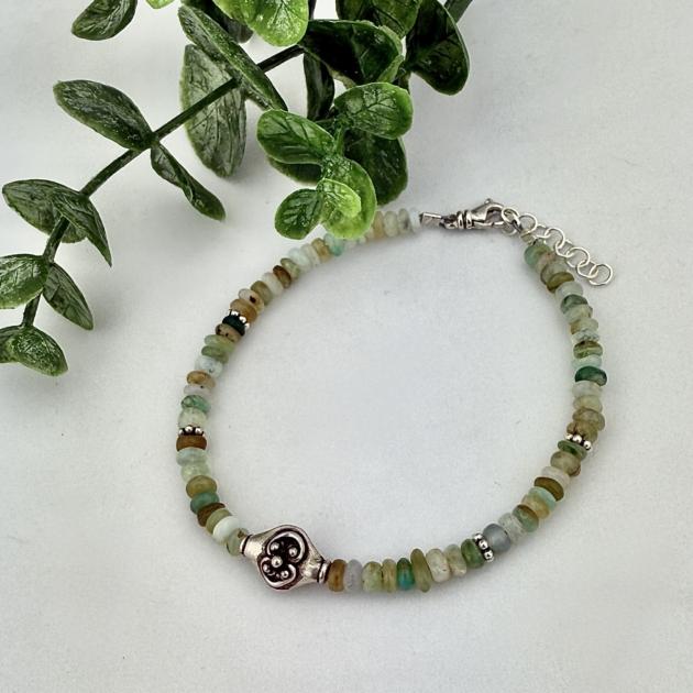Peruvian Blue Opal and Sterling Silver Bracelet