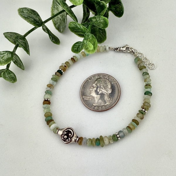 Peruvian Blue Opal and Sterling Silver Bracelet - Image 2