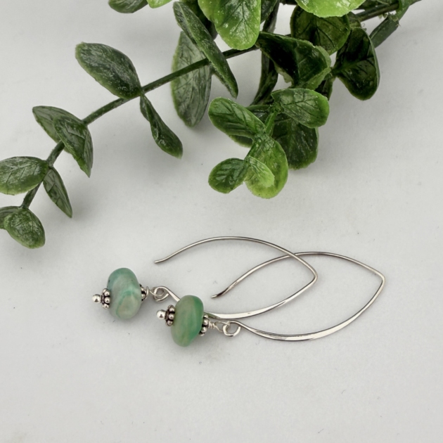 Peruvian Blue Opal Earrings