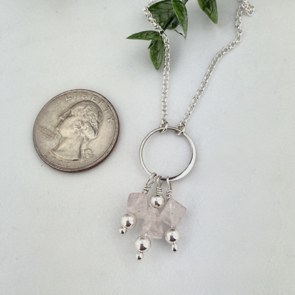 Rose Quartz Sterling Silver Necklace - Image 3