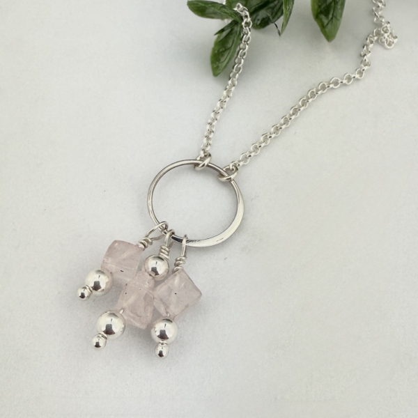 Rose Quartz Sterling Silver Necklace