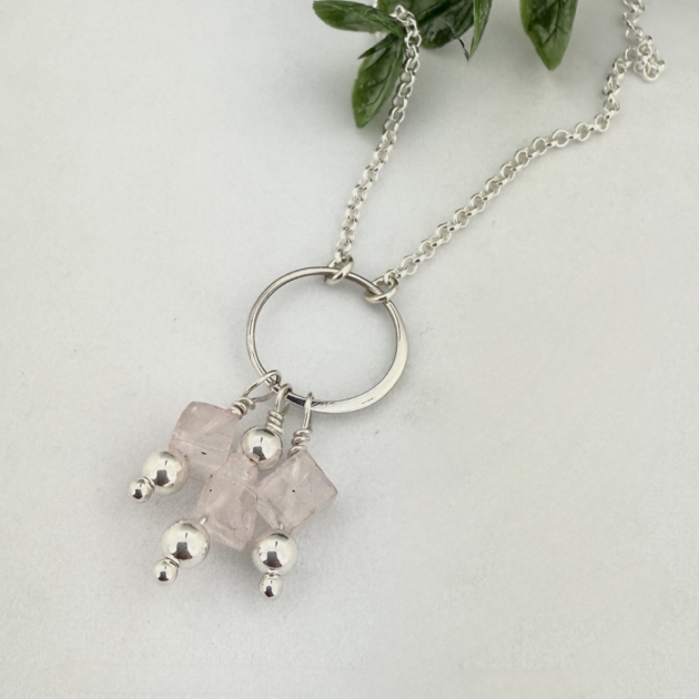 Rose Quartz Sterling Silver Necklace