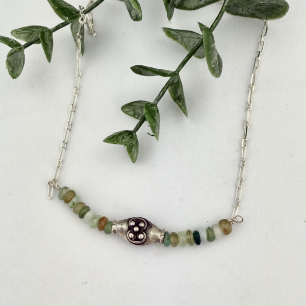 Peruvian Blue Opal Sterling Silver Necklace