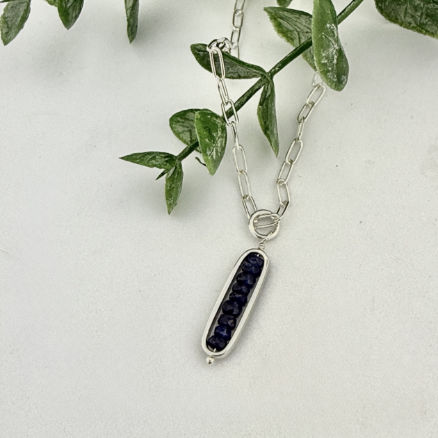 Blue Sapphire Sterling Silver Necklace