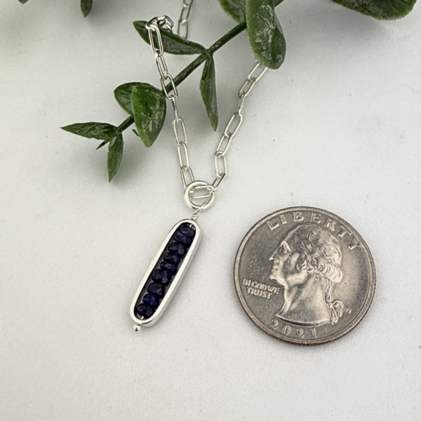 Blue Sapphire Sterling Silver Necklace - Image 3