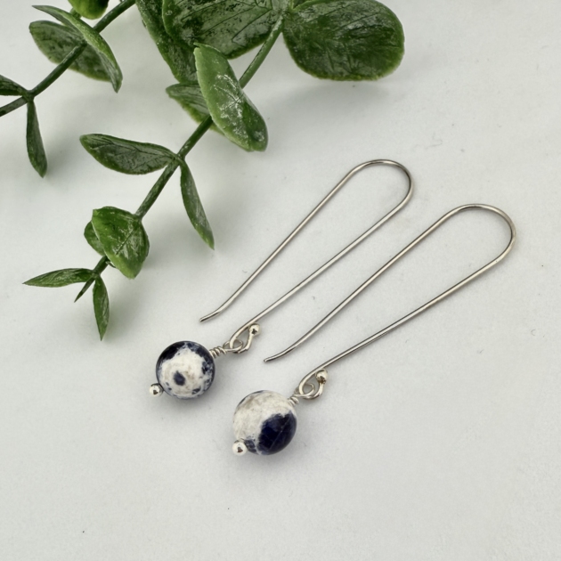 Sodalite Sterling Silver Earrings