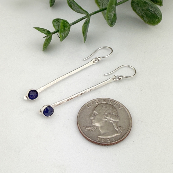 Sapphire Sterling Silver Drop Earrings - Image 2