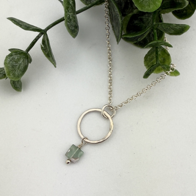 Aquaprase Sterling Silver Circle Necklace