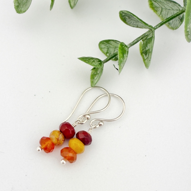 Warm Spices Carnelian & Agate Earrings – Sterling Silver