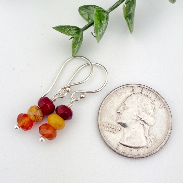 Warm Spices Carnelian & Agate Earrings – Sterling Silver - Image 2