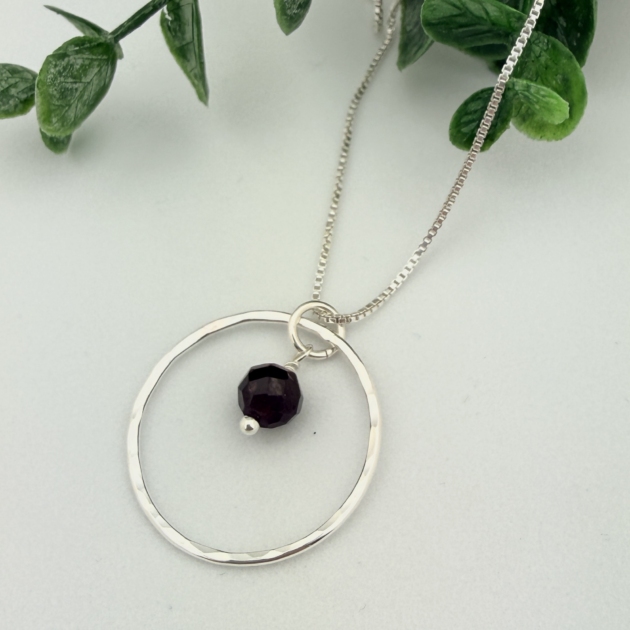 Garnet Sterling Silver Necklace